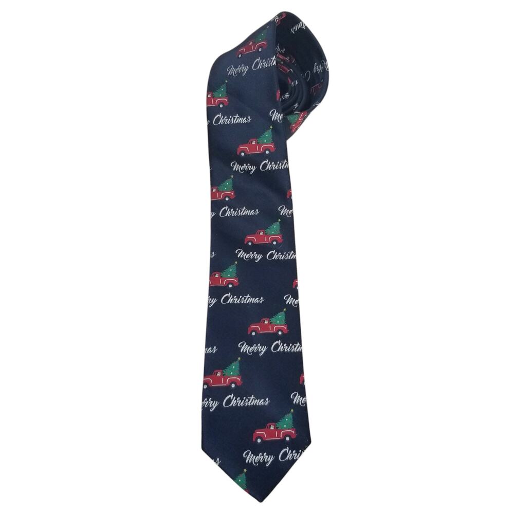 Hallmark Holiday Merry Christmas Men's Navy Blue Tie